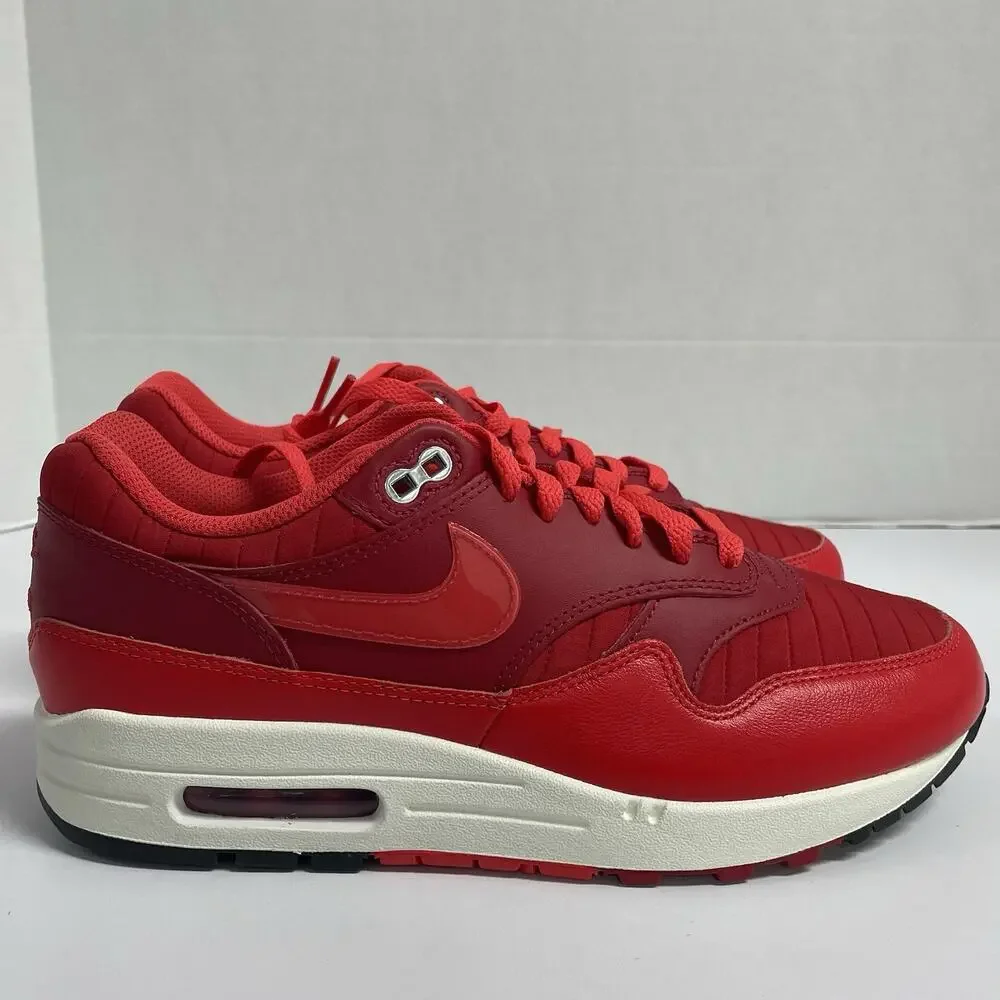 Nike Air Max 1 Gym Red Crimson HQ3607 687 Size 12 White Low Top Sneaker Summer